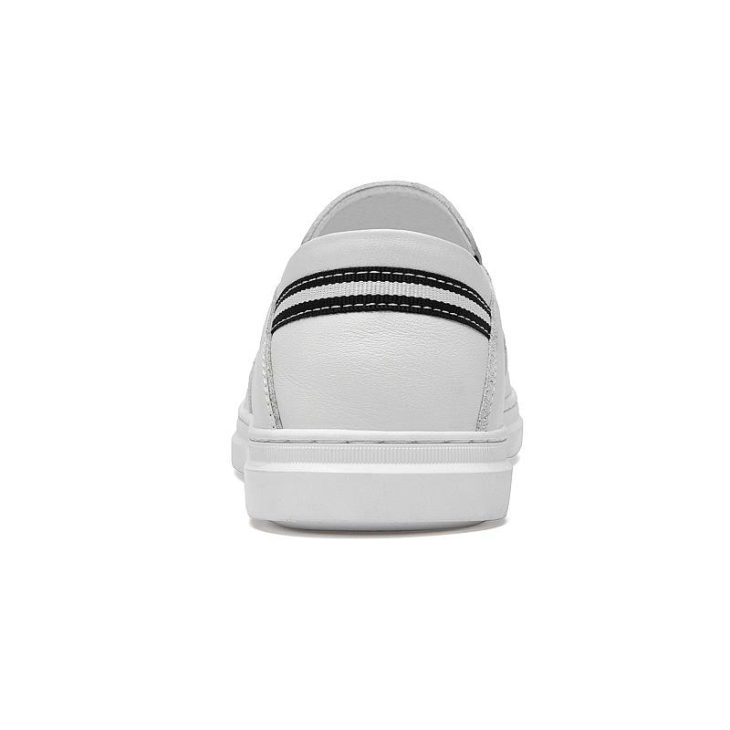 Men's Casual Slip-on Loafers - Soft Cowhide Sole, Simple Trendy Design, Shallow Mouth, White