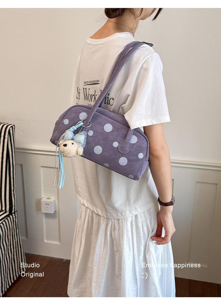 Korean Polka Dot Boston Baguette Pillow Bag - Women's Versatile 2026 Shoulder Bag
