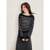 Women's Wool-Blend Striped Off-Shoulder Knitted Sweater