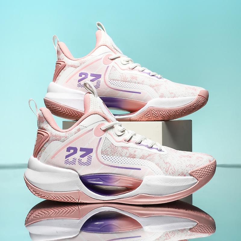 Mandarin Duck Color Scheme Youth Low-top Actual Basketball Shoes Men and Women Versatile Shock Absorption Non-slip Couple Casual Sports Shoes Tide