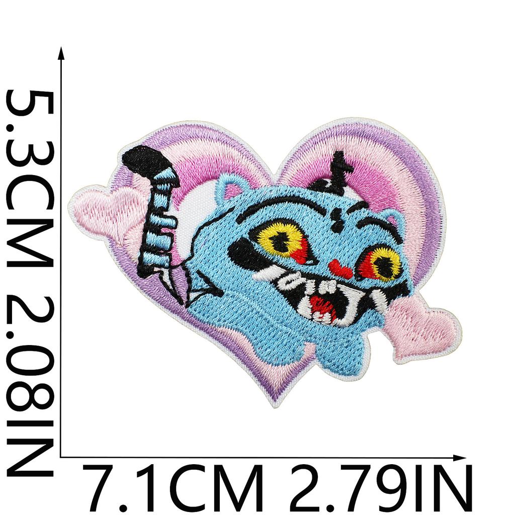 Cartoon Girl Embroidery Cloth Sticker Devil Computer Embroidery Label Colored Love Patch Sticker Blue And Black Crow Chapter Boy Ironing
