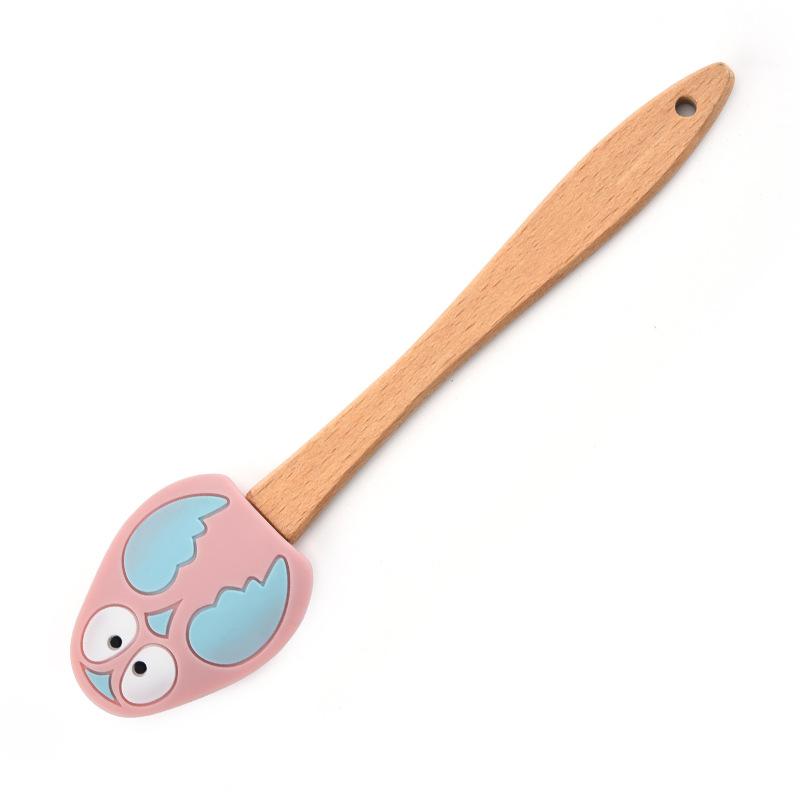 Creative Penguin Silicone Smooth Spatula Wooden Handle Cream Spatula Cake Decoration Cream Cake Spatula Baking Tool Accessories