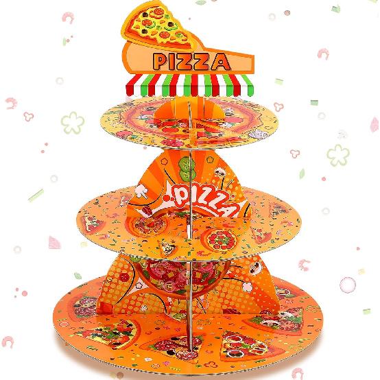 3 Tier Pizza Party Cupcake Stand Turtle Birthday Cupcake Holder Pizza Party Decoration Supplies