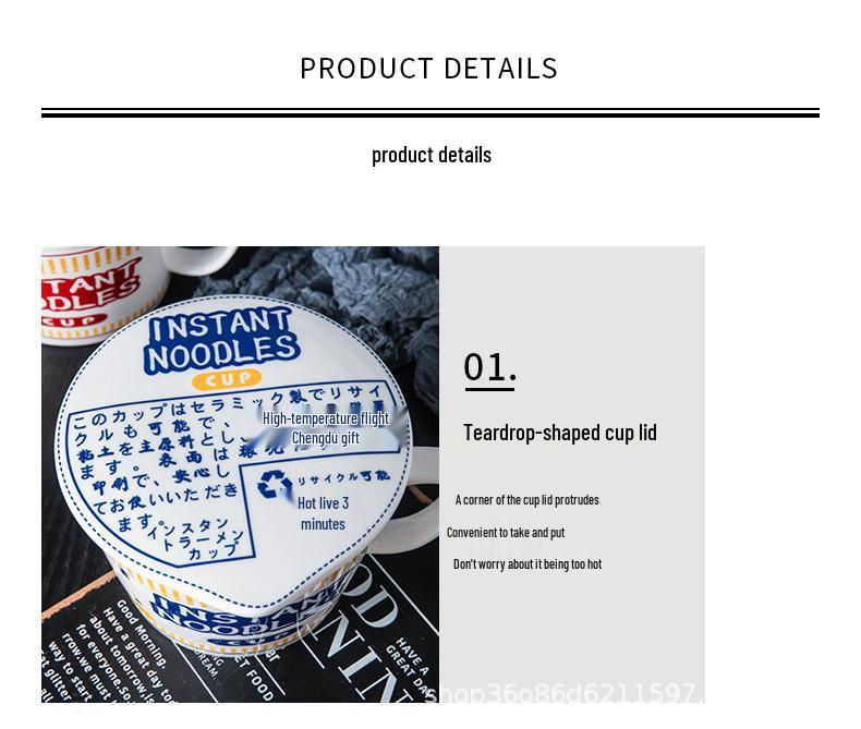 Japońska Ceramiczna Miska na Makaron i Pudełko na Lunch z Pokrywką - Naczynia Domowe i Stołówkowe