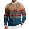 Men's Round Neck Long Sleeve Ribbed Knit Pullover