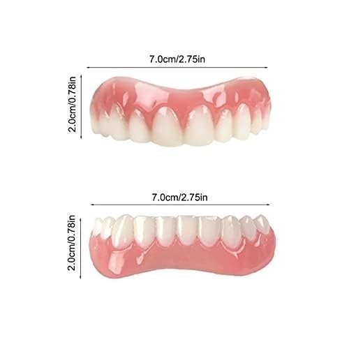 Two Pairs of Dentures, Temporary Dentures, Dentures, DIY Temporary Denture Repair Adhesive, Easy To Use Upper and Lower Denture Adhesive, Dentures for