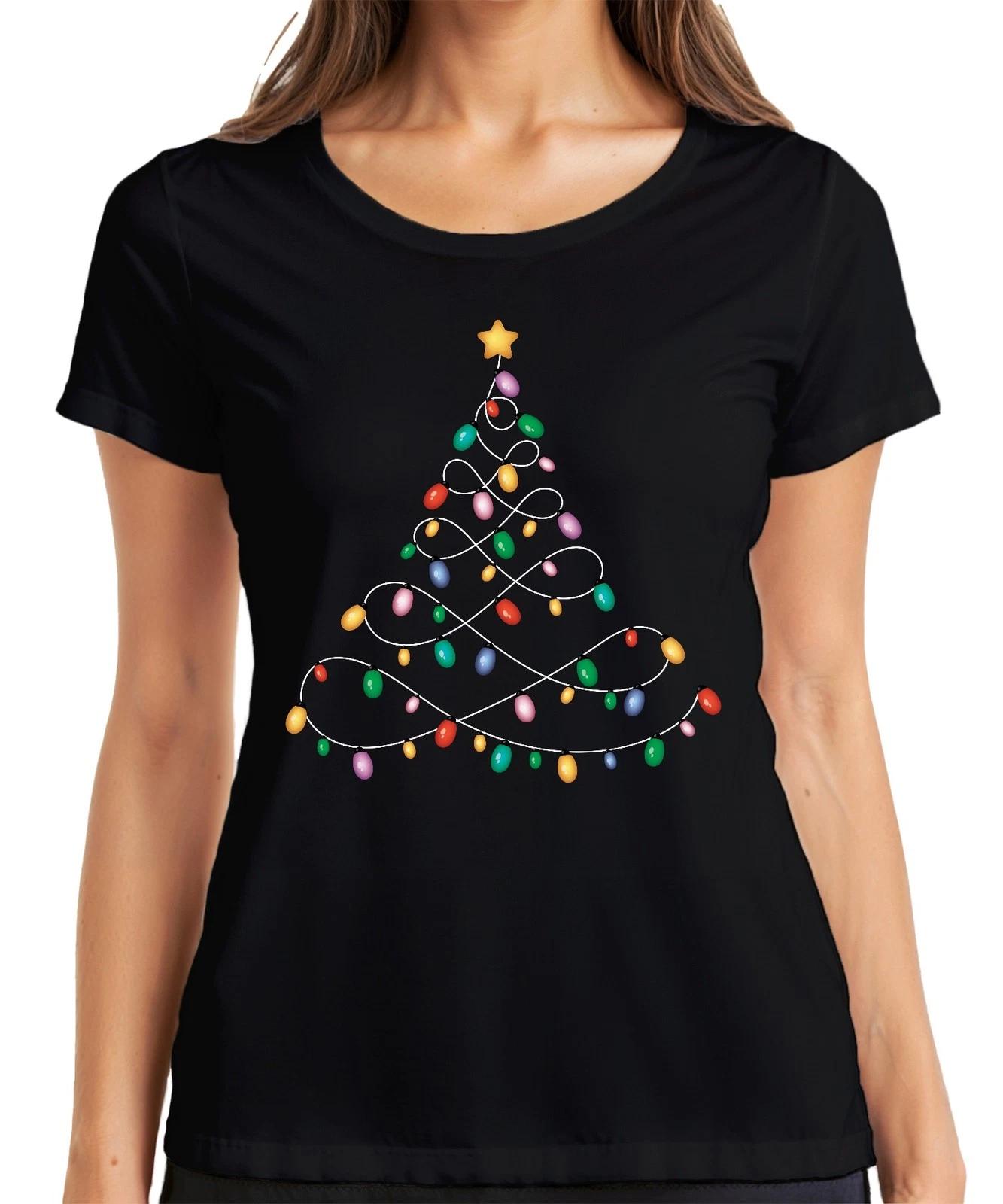 Lichterkette Tannenbaum - Weihnachten Weihnachtsgeschenk Christmas Damen T-Shirt XXL