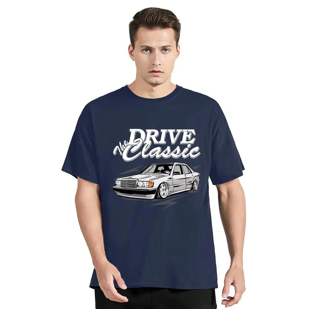 Awesome W201 Drive The Classic Car T-Shirt 190E Vintage Cars Graphic Tops Tees Men Clothing Cotton Tshirt Casual T Shirt