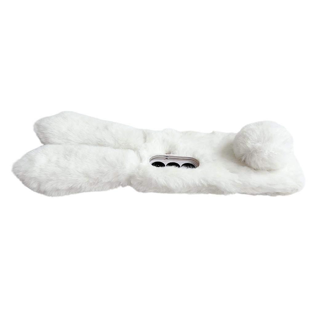 For Samsung Galaxy Z Fold7 5G Case Bunny Ears Winter Plush Hard PC Phone Cover