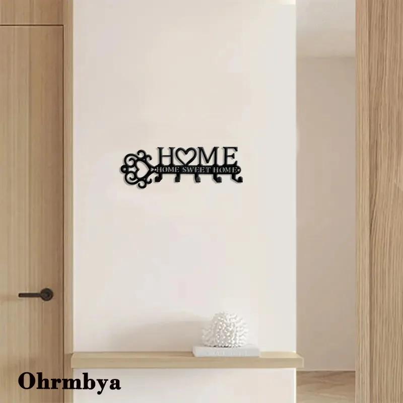 5 Hooks Sweet Home Metal Keys Hooks Wall Hanger Coat Hooks Towels Racks Home Decor for Living Home Office Wall Art DIY Hritis