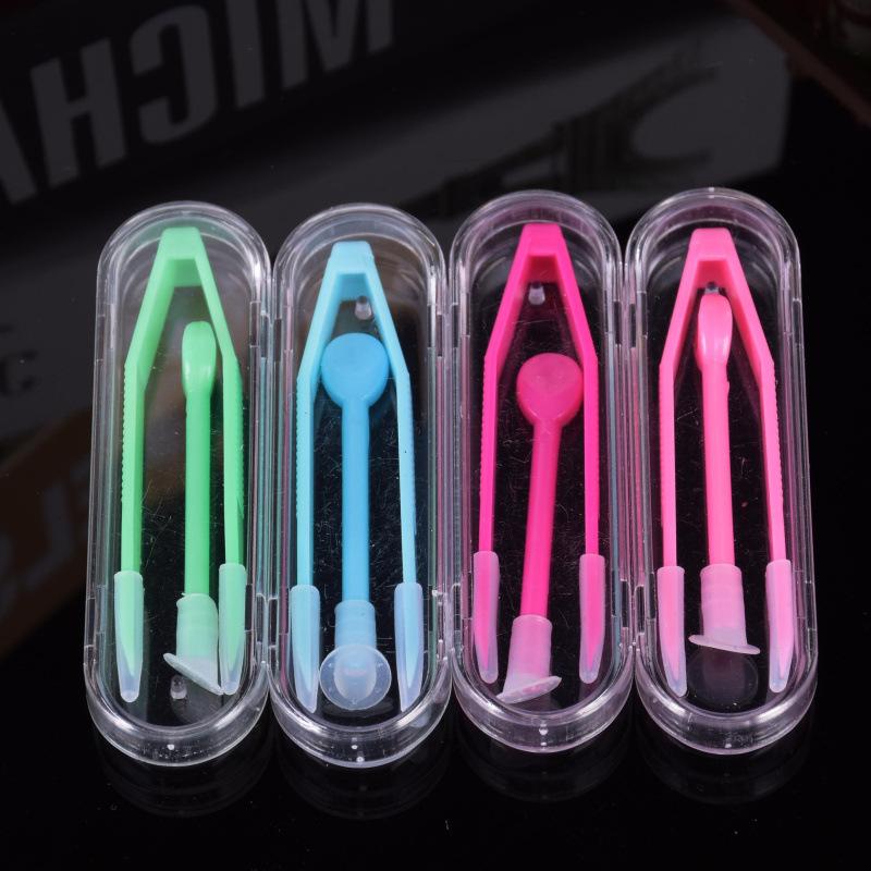 Multicolor Contact Lenses Tweezers and Suction Stick for Lens Wearing Tool Contact Lens Inserter Mini Cantact Lense Box