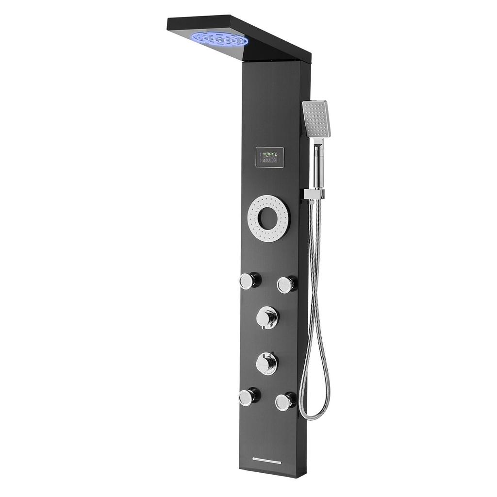 Shower Panel Tower System Stainless Steel Column Rainfall Head Massage Jet