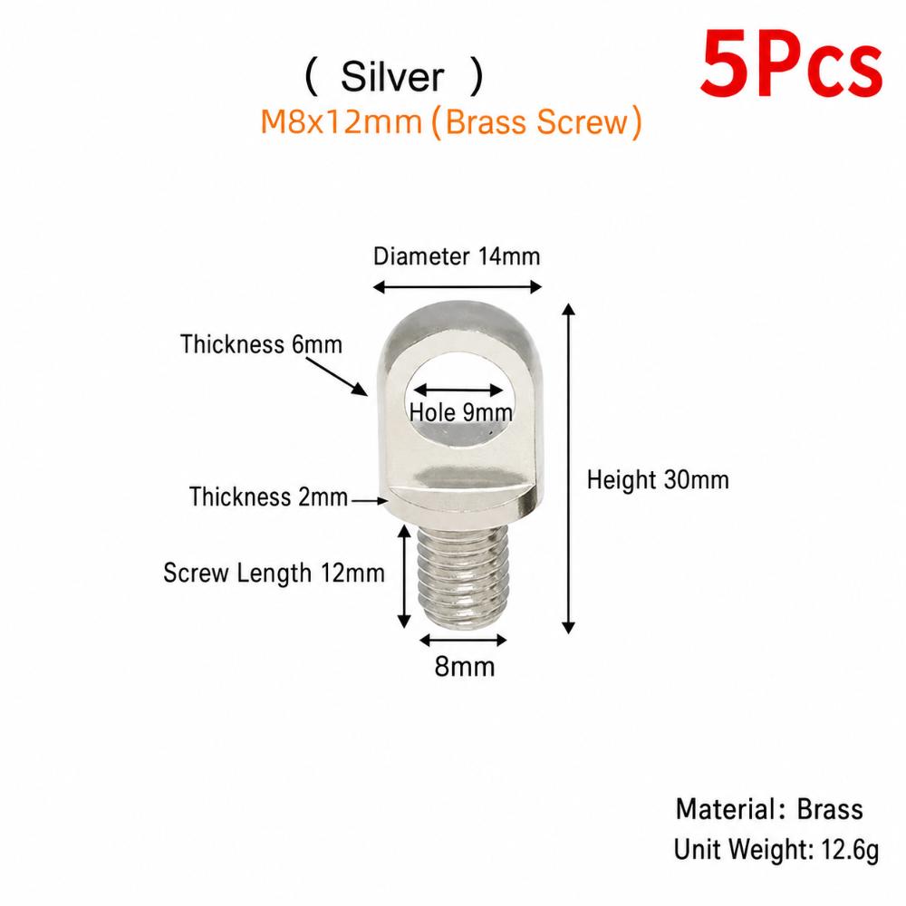5Pcs M3-M10 Brass Eye Bolts Brass Lifting Ring Eye Bolt for Wire Rope Plant Light Suspension