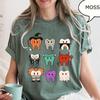 Comfort Colors® Spooky Teeth T-Shirt, Halloween Dentist Shirt, Pumpkin Tooth Shirt, Witches Teeth Shirt, Dental Halloween Gift
