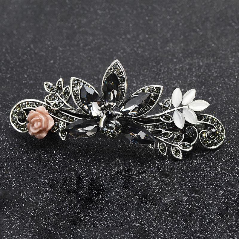 Koreanische Strass Haarnadel Hinterkopf Federclip Eleganter Top Clip Haarschmuck Pferdeschwanzclip Damen Haarnadel Erwachsener Clip Kopfschmuck