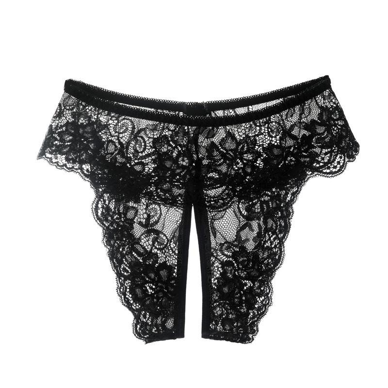 Xl - 4Xl Stretching Lace Panties Plus Size Briefs For Sex Transparent Underwear Erotic Open Crotch Thongs Women Sexy Lingerie