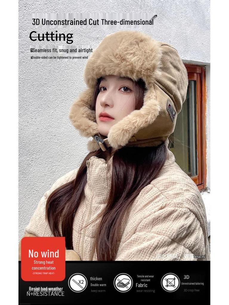 Unisex Winter Winddichte Samt Dicke Mütze mit Ohrenschutz zum Radfahren