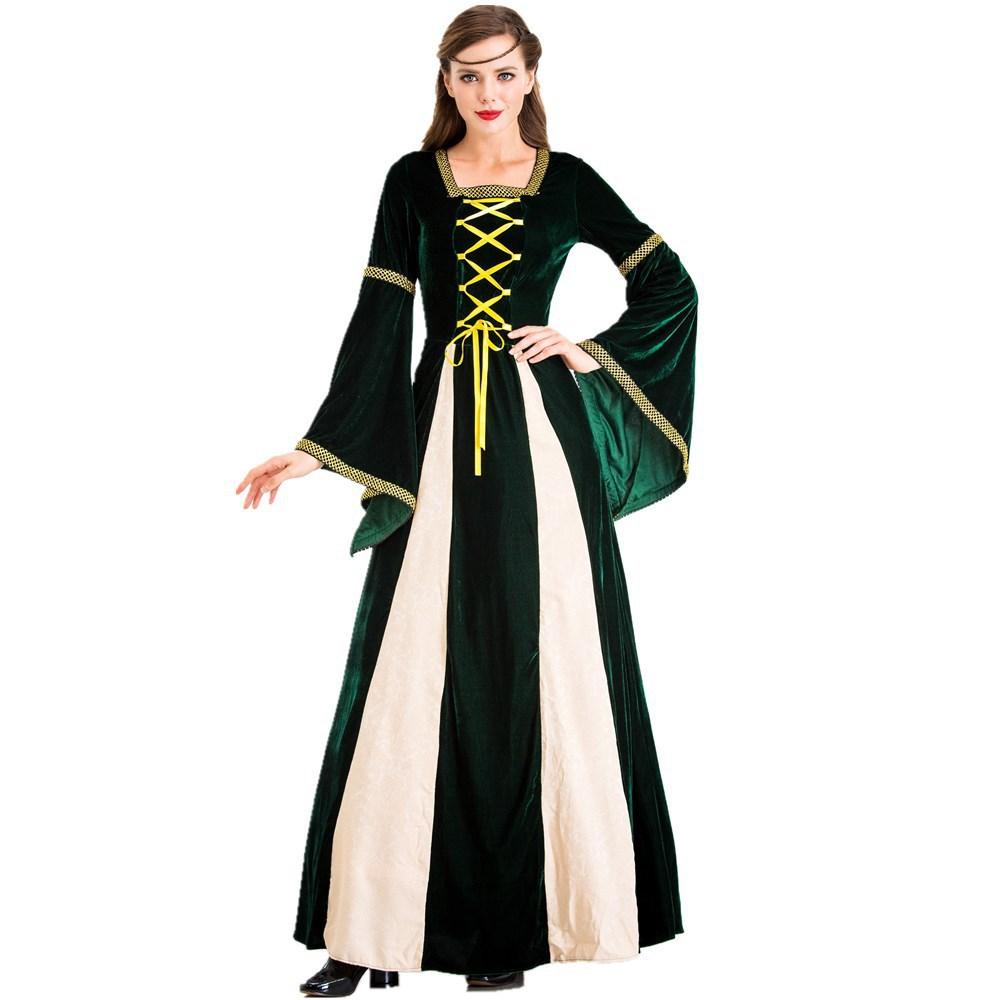 Halloween Greek Muse Court Princess Queen Costume, Retro Dress Drama Stage Play Costume