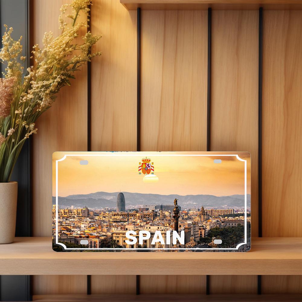 YZFQ Spain Madrid  Vintage Metal Sign Barcelona Tin Plate Tourist Souvenir For Wall  Bar Garage Home Decor 12X6inch JM-0174