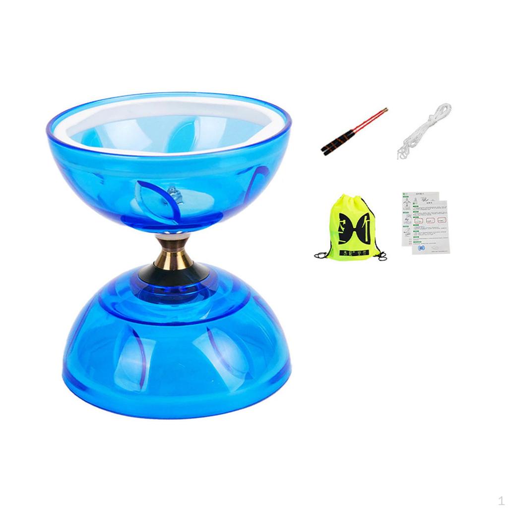Chinese Diabolo Set Five Bearing Fun Classic Versatile Accessories Juggling Toy for Children Garden
