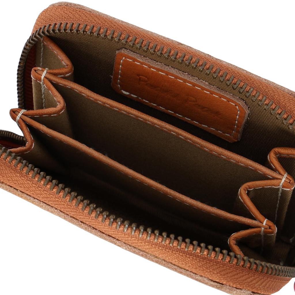 [Peeks Peak] Cowhide Leather Long Wallet, Camel