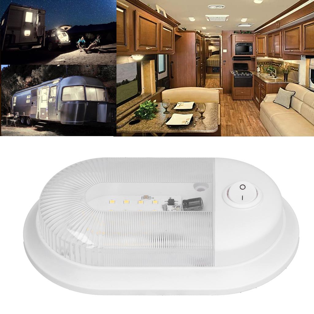 LED RV Ceiling Dome Light 360lm Dome Replacement Lighting with On Off Switch for RVs Trailers Camper