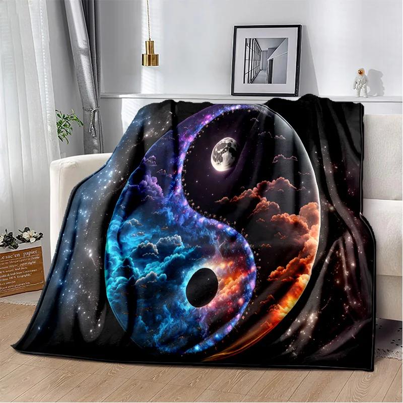 3D Naturalize Yin and Yang Chinese Tai Chi Blanket,Soft Throw Blanket for Home Bedroom Bed Sofa Travel Office Cover Blanket Kids