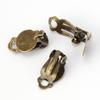 50pcs Ear Clips Earrings Gold Silver Plated Iron Blank Setting Base Fit 10mm Glass Cabochons DIY Jewelry Making Components