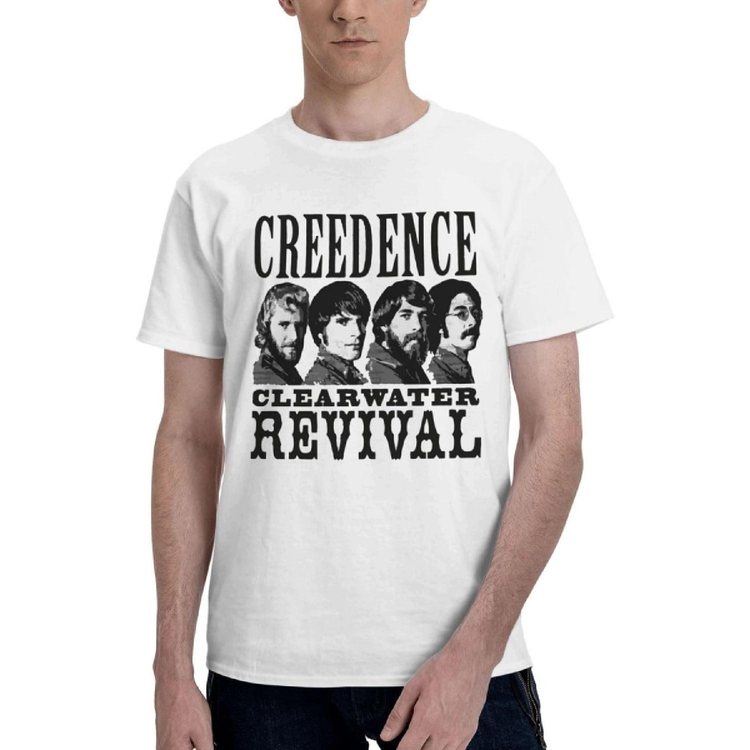 KaKPBu CCR Creedence Clearwater Revival Men s T-Shirt Crew T Shirt Short Sleeve Tee Jersey T Shirt Undershirts S