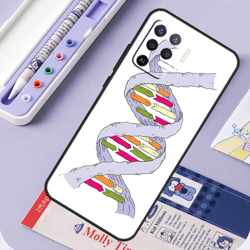 

Retro DNA Science Illustration For Oppo A94 A74 A54 A15 A18 A38 A58 A78 A98 A40 A60 A80 A16 A76 A96 A57 A17 A77 A5 Pro Case OPPO A79 5G