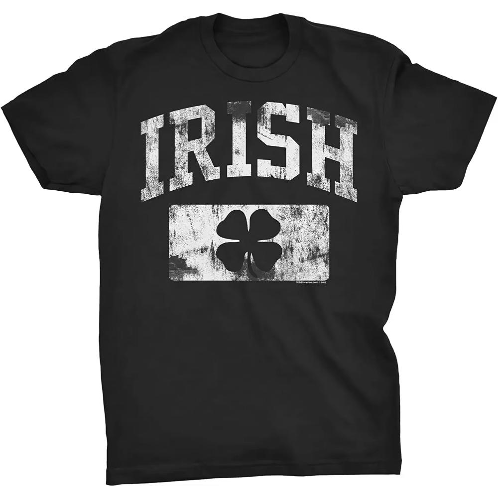 Irish Athletic Vintage Distressed Irish St Patricks Day Shirt for Men Cotton Four Seasons Daily T Shirt Men Clothing