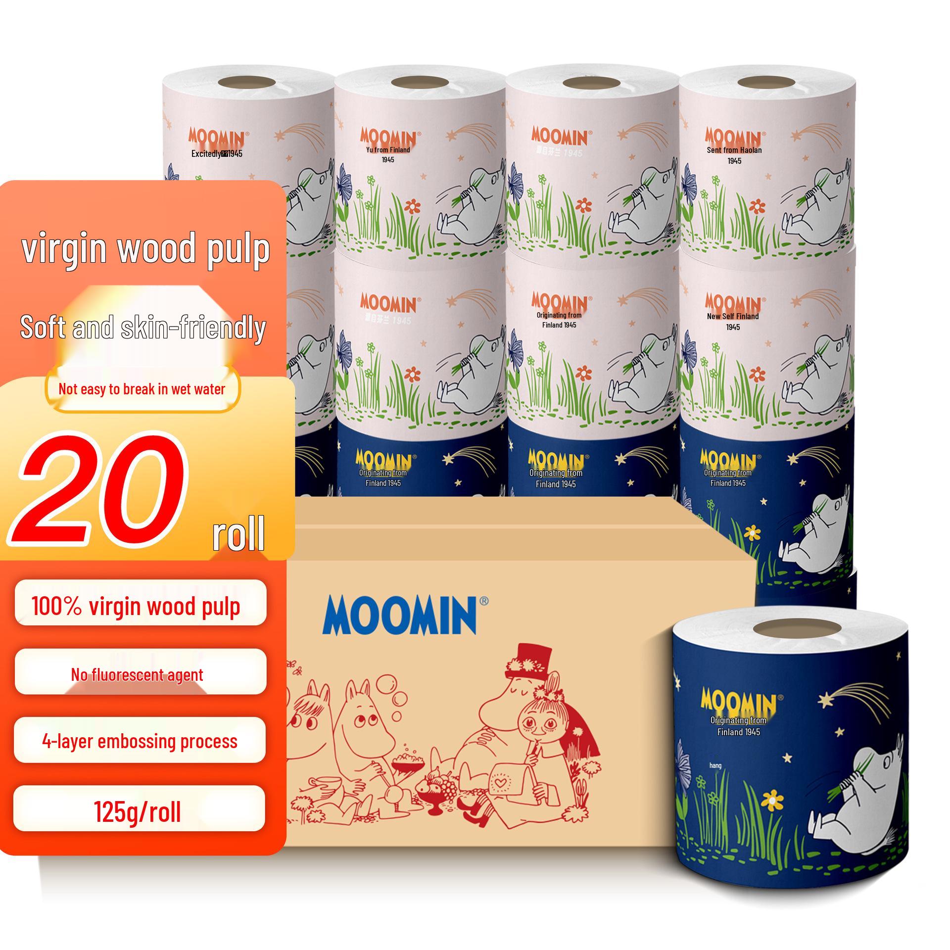 Moomin Embossed Toilet Paper, Paper Towels, Facial Tissues, and Napkins