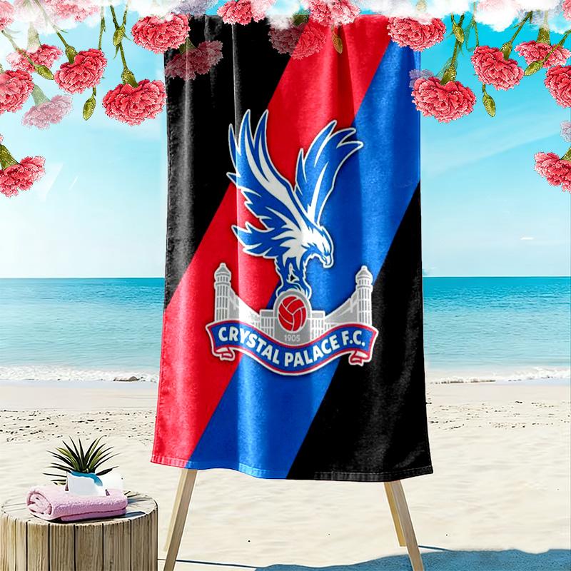 Serviette de plage imprimée Crystal Palace, Grande serviette douce à séchage rapide pour la plage, le camping, la natation