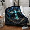 1pc Gothic Cross Blanket Lightweight Flannel Blanket Throw Blanket For Sofa, Bed, Travel, Camping yy2509026182