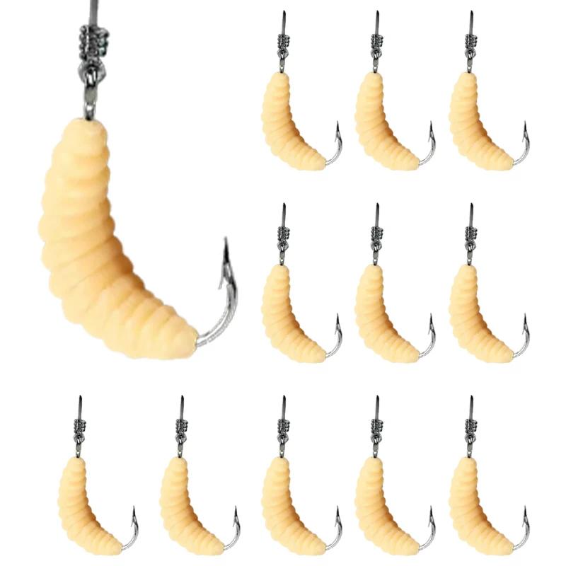Soft Maggot Fishing Bait Simulation Realistic Appearance Fishing Tackle for Freshwater & Saltwater Fishing  Bionic Baits