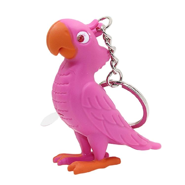 LED Illuminated Parrot Keychain With Animal Sound Effects And Compact Design Unique Key Rings Accessory