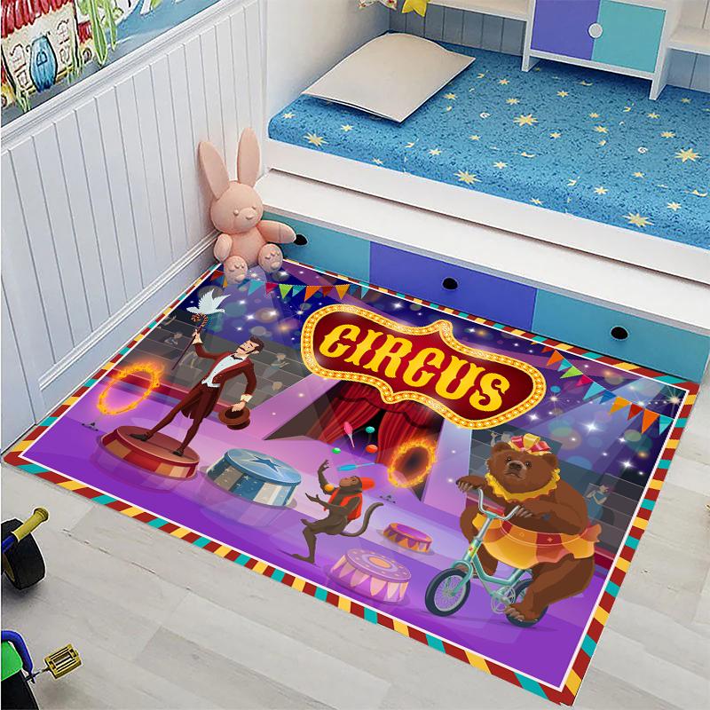 Amazing Circus Performance Large Area Carpets for Home Living Room  Children's Bedroom Sofa Doormat  Floor Rugs Anti-slip  Decor