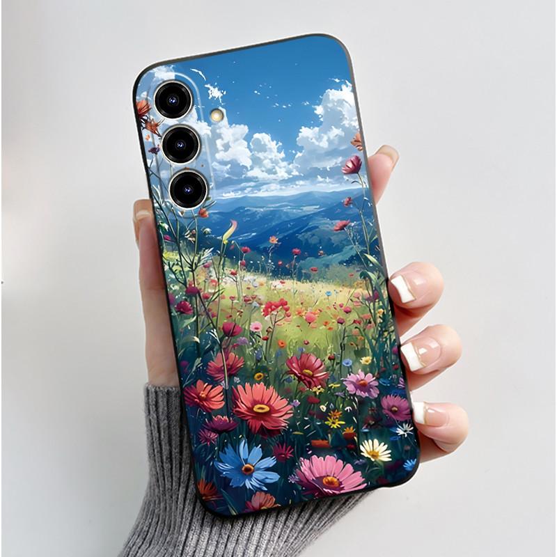 New Design Phone Case For ZTE Blade V80 Max/Nubia V80 Max Jelly Black Anti-scratch Soft Casing Colorful Rosy Cloud Pattern Shell