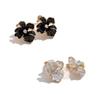 Elegant Forest-Style Diamond Flower Earrings with Retro 3D Design - Luxurious Niche Ear Clips for a Noble, Exquisite Look