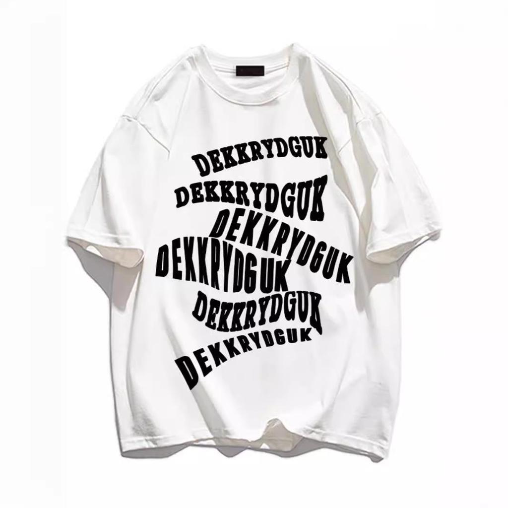 Übergröße Unisex Kreatives Buchstaben-Print Kurzarm-T-Shirt für Frauen