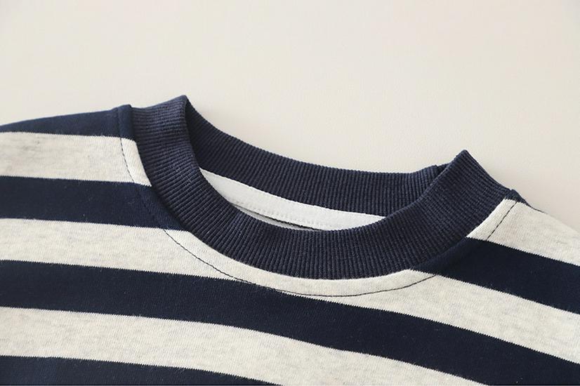 Boys' Korean Style Striped Hoodie Two-Piece Set - Trendy Children's Spring & Autumn Fashion