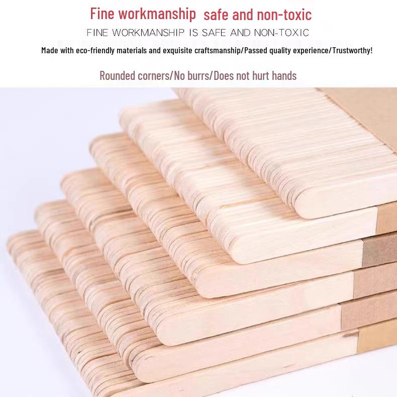 Disposable Food-Grade Wooden Ice Cream and Popsicle Sticks