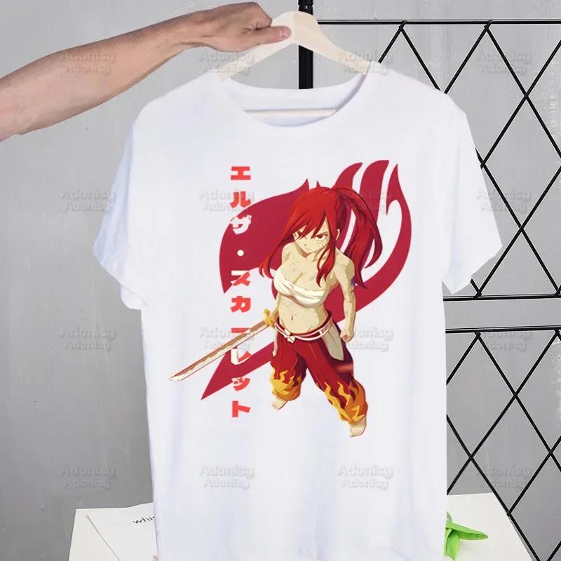 Anime Fairy Tail Kreslený Natsu Erza Gray Lucy Trička Léto Pánské/Dámské Hip Hopové Tričko Streetwear trička Krátký Rukáv Topy