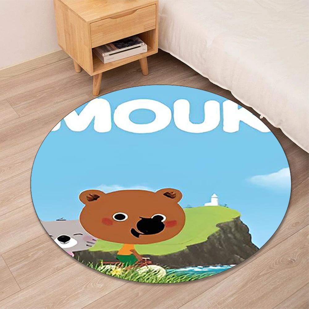 Mouk Printed Round Rug Carpet Chair Rug Area Rug Entryway Doormats,for Office Chair Living Room Bedroom Kitchen Room.