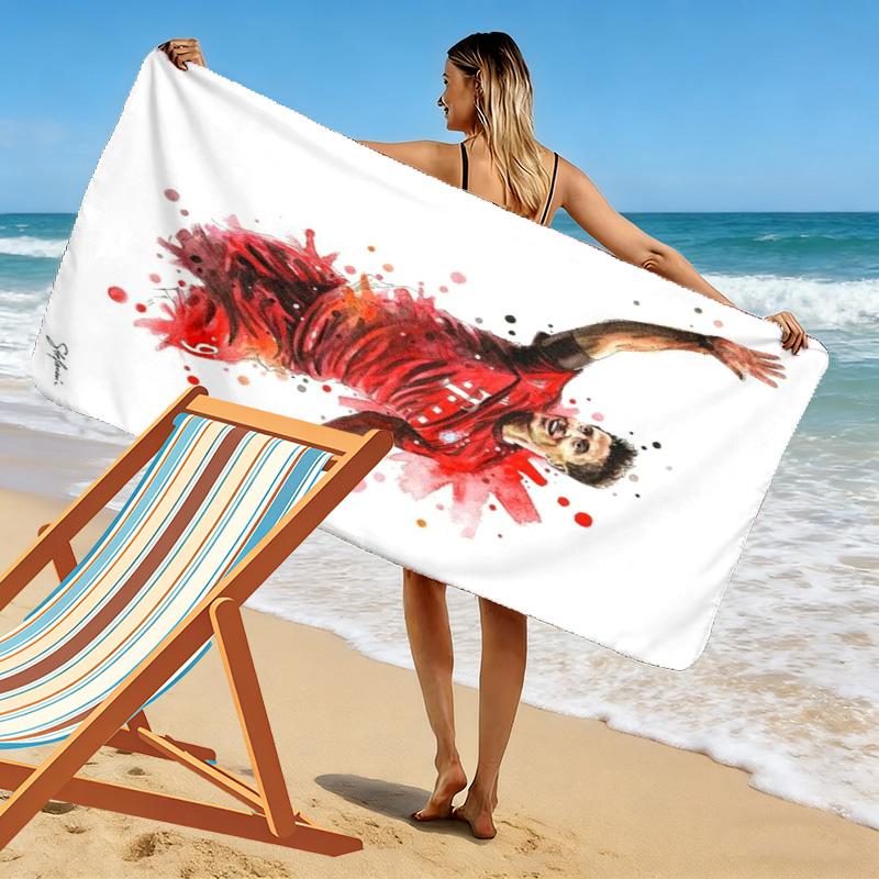 Goal Celebration Artistic Soccer Moment Beach Towel Portable For Travel Soft Seaside Outdoor Pool Towel Absorbent Bath Towel