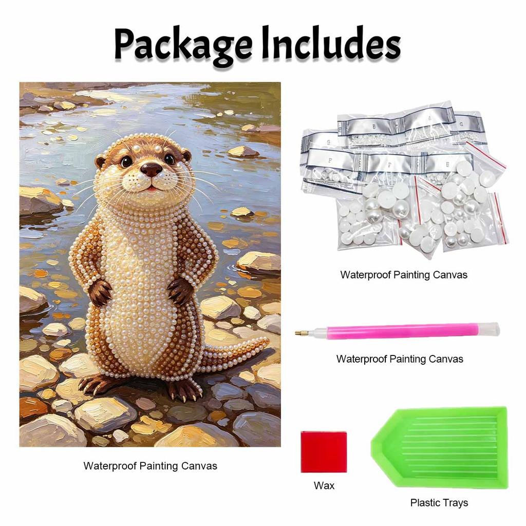 Pearl Painting Kit Cute Otter Animal DIY Home Decoration Painting