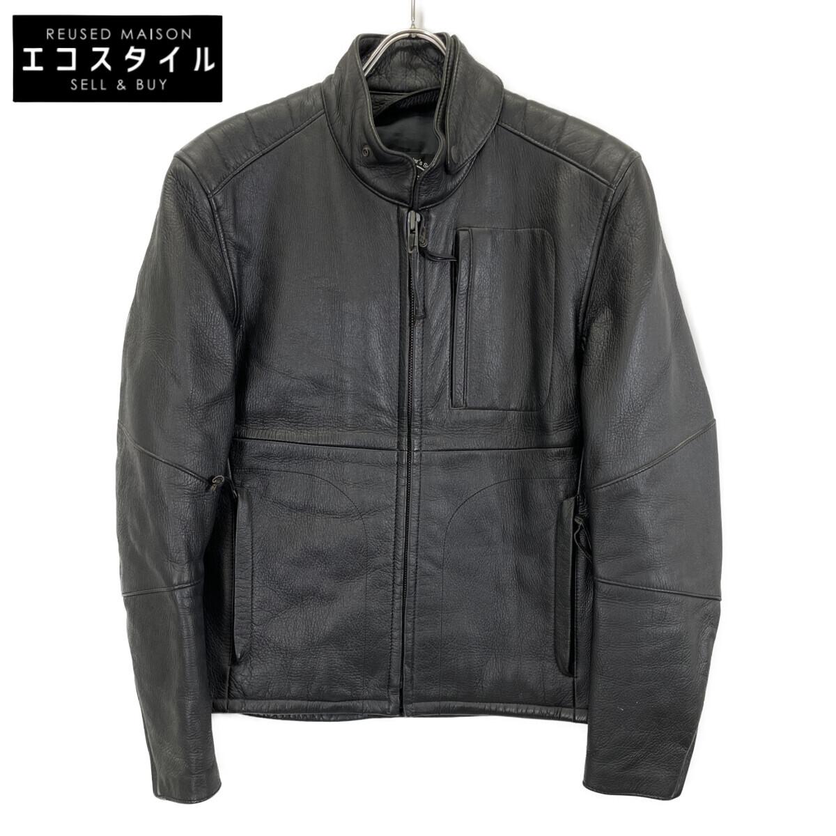 

KUSHITANI Black Diaskin Leather Zip-Up Jacket Jacket L blackUsed