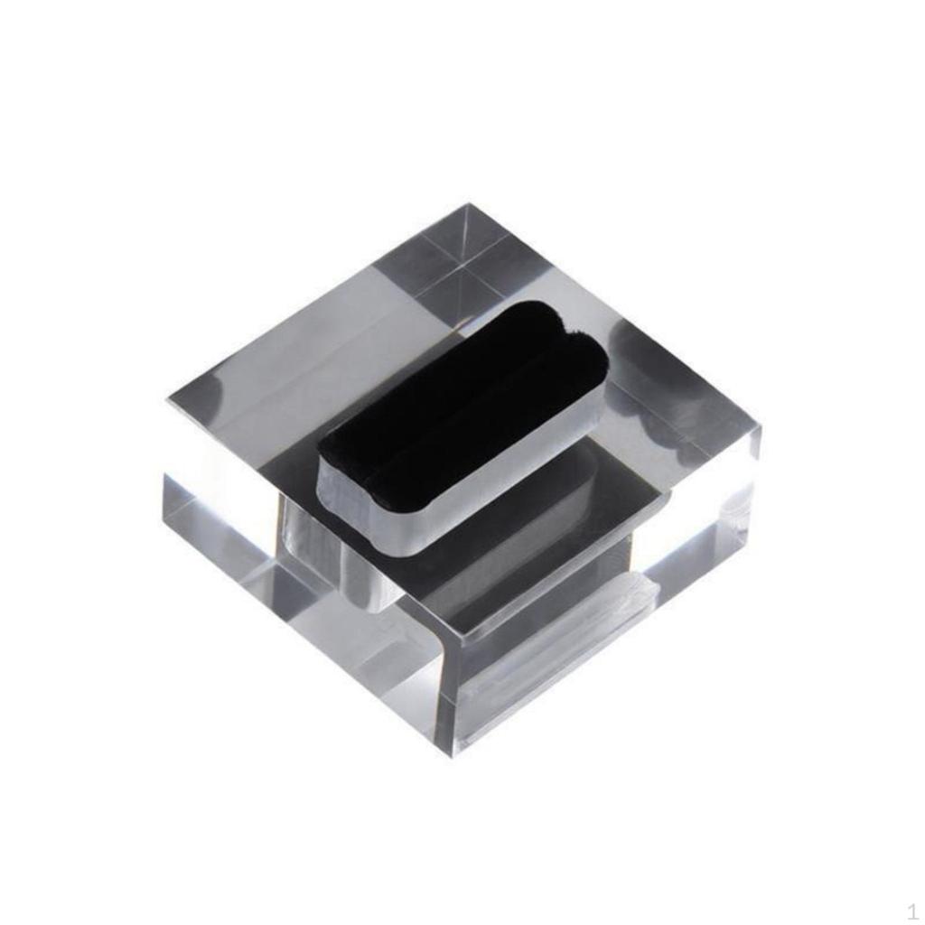 Acrylic Band Display Holder Frosted Finish Block Minimalist Design Clear