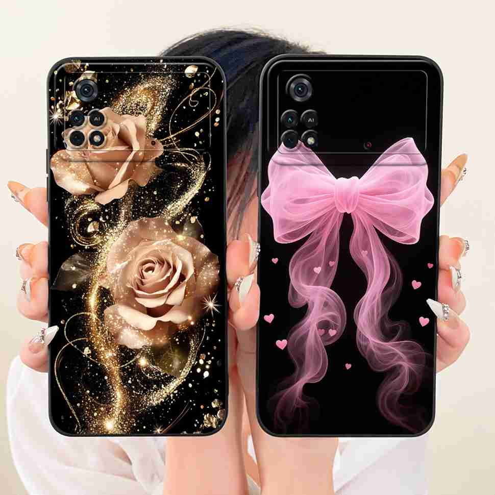 For Xiaomi Poco M4 Pro 4G Casing Flowers Soft Silicone Back Cover Phone Case for Xiaomi PocoM4 Poco M4 Pro Covers Bag Capa