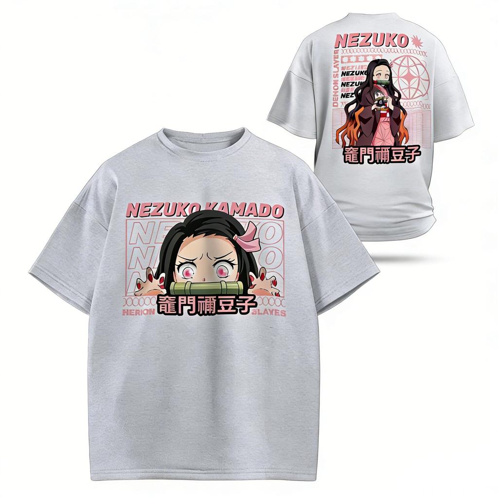 Demon Slayer Nezuko Anime T Shirt Men Women Streetwear Oversized Vintage Short Sleeve Tee 2026 Summer New Graphic Print Tops Y2k